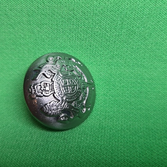 Talbots Viscose Tailored Stretch Double Breast Kelly Green Crest Button Blazer - Picture 8 of 17